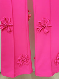Stars Heavy Industry Three-Dimensional Floral Decoration Bootcut 3D Rose Pants Work Pant