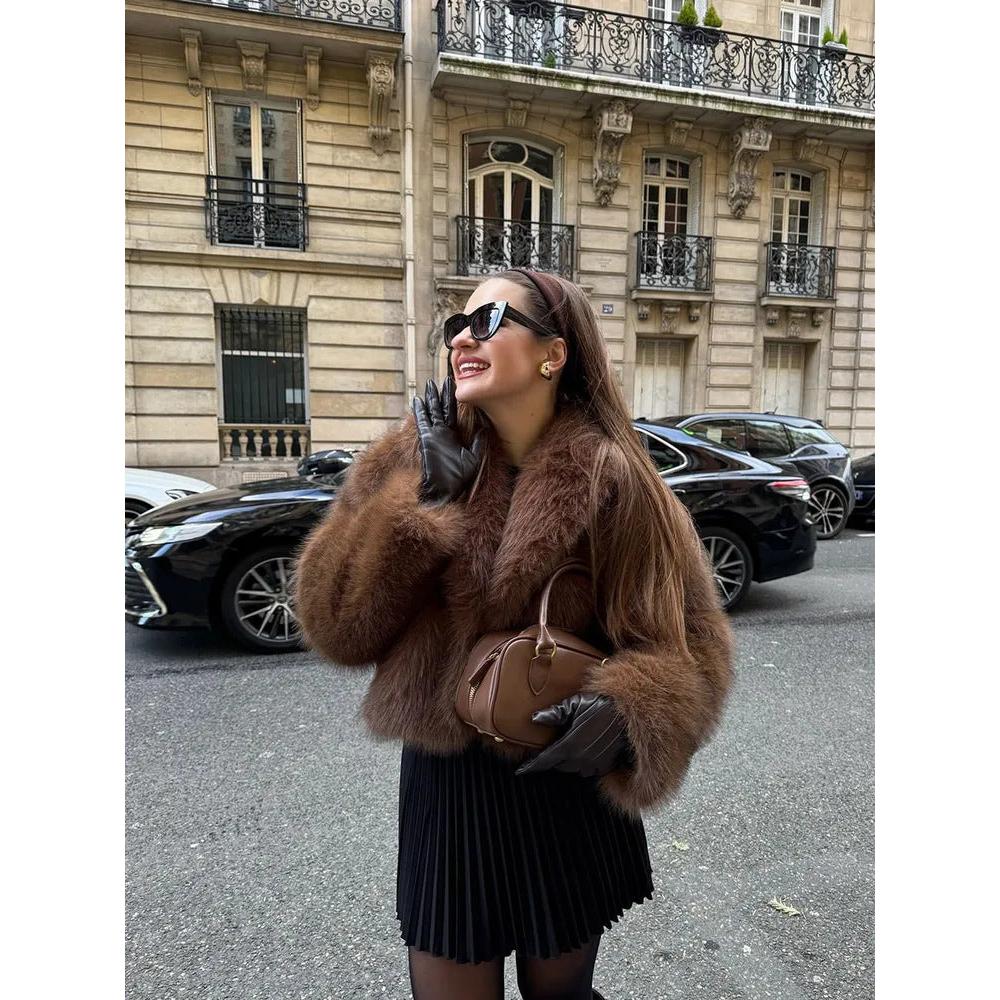 Fox Fur Jacket Women Short Autumn Winter Faux Fur Coat Young All Match Plush Women Clothing