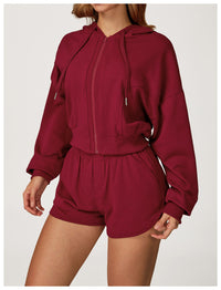 Hoodie Zipper Windproof Sweatshirt Women Outdoor Running Sportswear Top