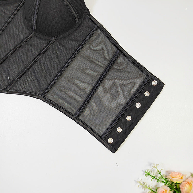 Pastel Corset Boning Corset Corset Mesh Thin Strap Wrapped Chest