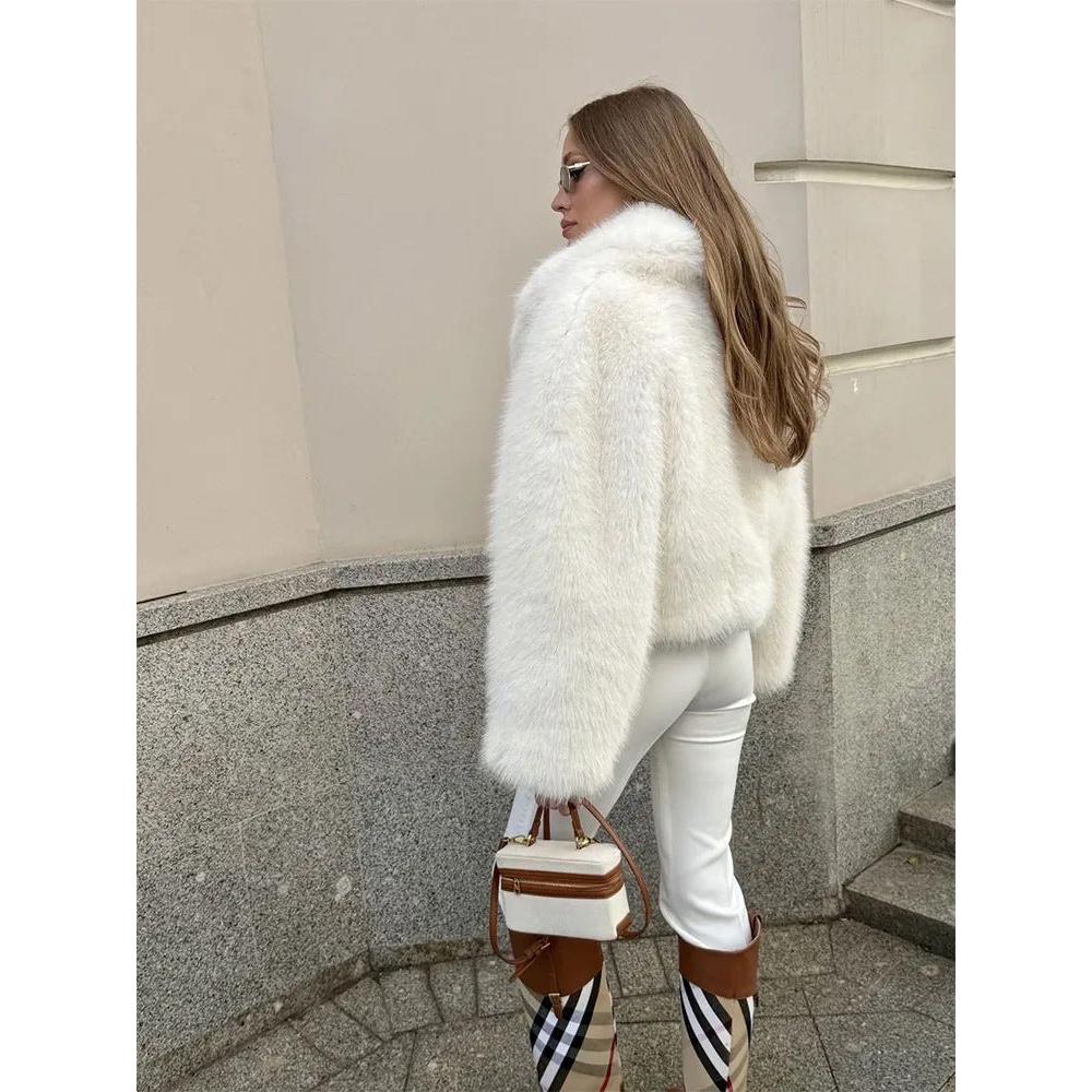 Fox Fur Jacket Women Short Autumn Winter Faux Fur Coat Young All Match Plush Women Clothing