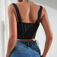 Leopard Lace Backless Suspender Vest with Steel Ring Details - Modestly Vogue