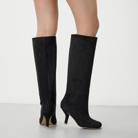 US Size Knee High Suede Wide Calf Knee High Boots