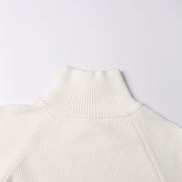 Neutral Elegant Half Turtleneck Sweater - Asymmetric Slim Fit for Women