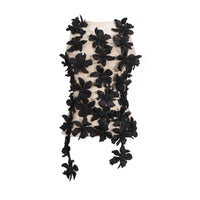 Black Mesh Stitching Sleeveless Vest for Women - Spring Summer Top