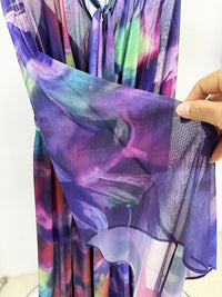 Spring Summer Star Bay Sleeve Colorful Printed Maxi Dress Holiday Maxi Dress