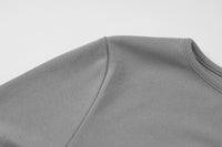 Neutral Winter Women Clothing Personality High Slit round Neck Long Sleeve Sexy Slim Solid Color Top