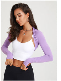 Sports Long Sleeve Yoga Dance Shawl Workout Shrug Top