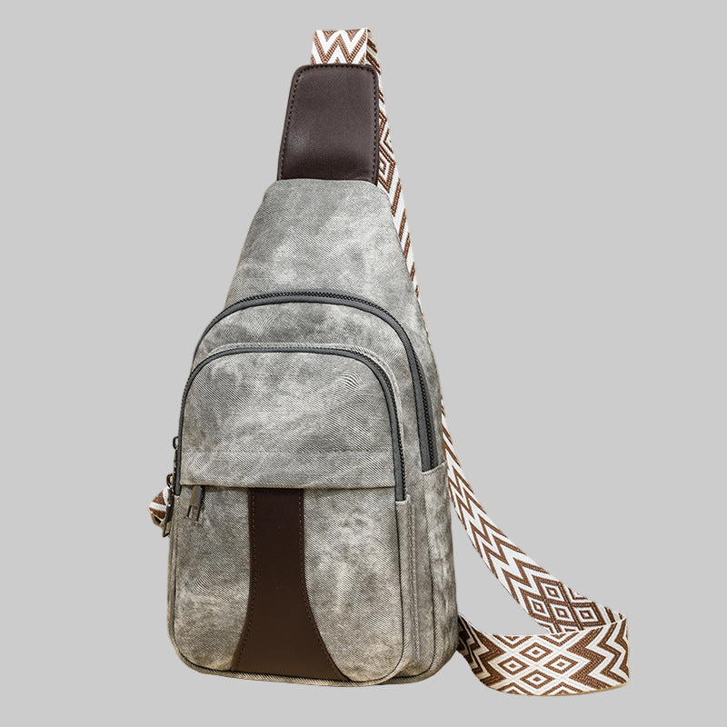 Chest Bag Women Casual Messenger Bag Women Retro Soft Leather Shoulder Bag Backpack