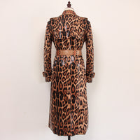 Leopard Print Goods Spring Autumn Snakeskin Long Trench Coat