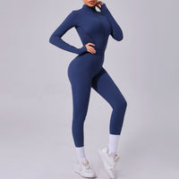 Mesh Stitching on Both Sides Yoga Jumpsuit Tight Elastic Waist Finger Hole Stitching Sports Fitness One Piece - Modestly Vogue