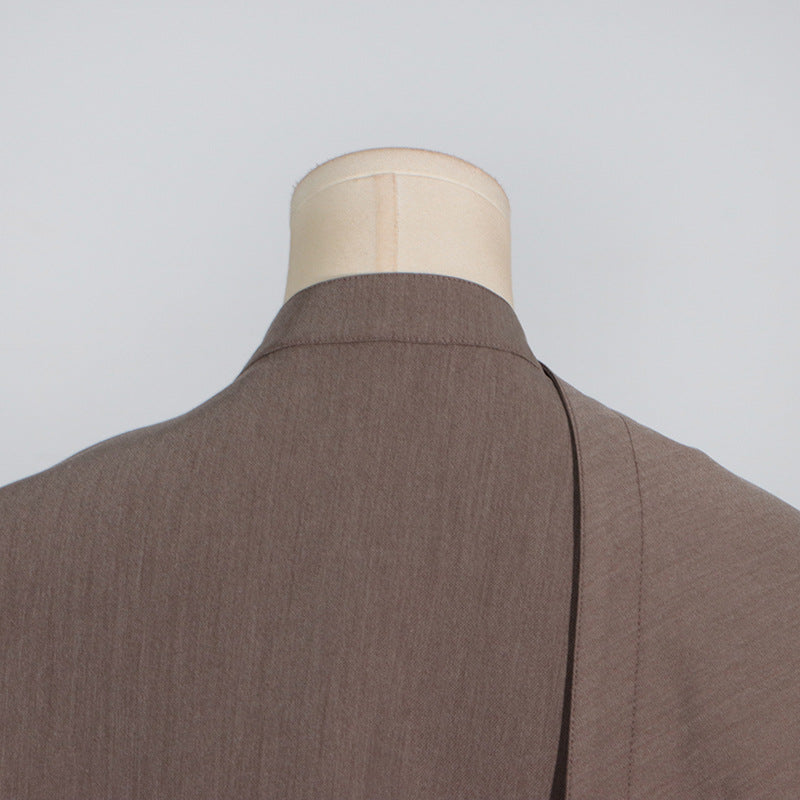 Neutral Personalized Blazer for Women - Summer Long Sleeve Shawl Top