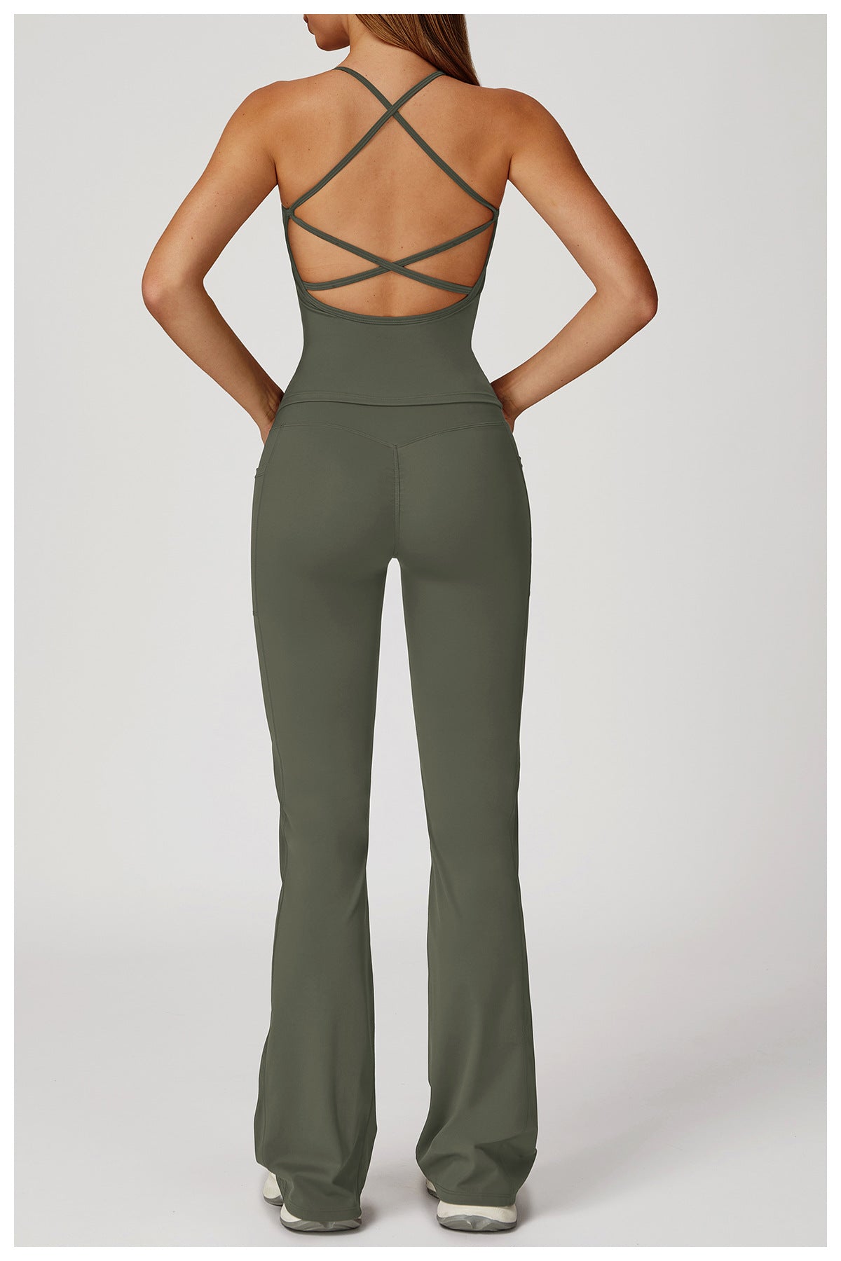 High Waist Cross Waist Wide Leg Bootcut Yoga Leggings Pants