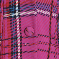 Pastel Backless Plaid Coat for Women - Spring Autumn Single Breasted