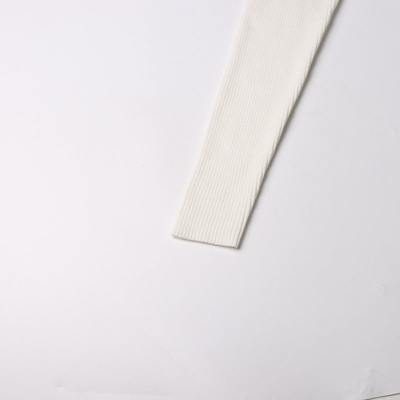 Neutral Elegant Half Turtleneck Sweater - Asymmetric Slim Fit for Women
