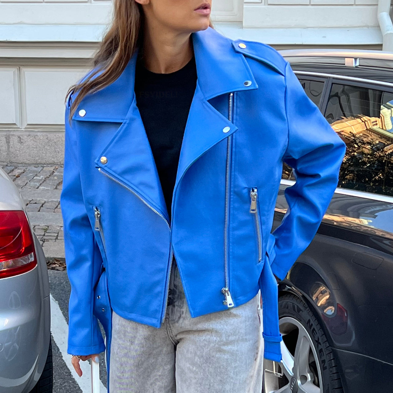 Autumn Winter Leather Coat Women Punk Short Belt Collared Locomotive Jacket Top - Modestly Vogue