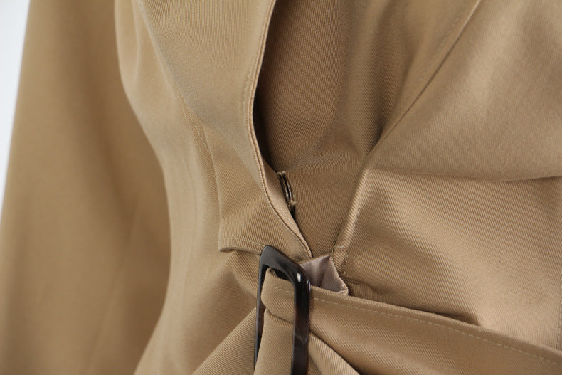 Neutral Winter Tight Waist Slimming Flounce Irregular Asymmetric Cutting Jacket Women