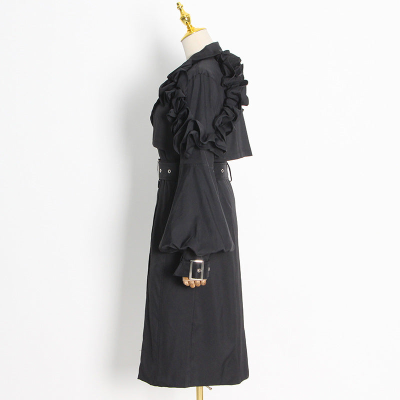Neutral Elegant High Grade Windbreaker for Women Long Sleeve Slim-Fit Trench Coat - Modestly Vogue
