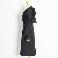 Neutral Elegant High Grade Windbreaker for Women Long Sleeve Slim-Fit Trench Coat - Modestly Vogue