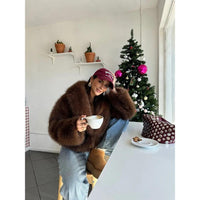 Fox Fur Jacket Women Short Autumn Winter Faux Fur Coat Young All Match Plush Women Clothing