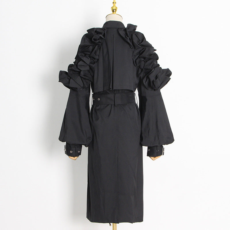 Neutral Elegant High Grade Windbreaker for Women Long Sleeve Slim-Fit Trench Coat - Modestly Vogue