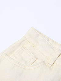 Neutral Blooming Ink Painting Patchwork Trousers for Women - High Waist Autumn Casual Jeans