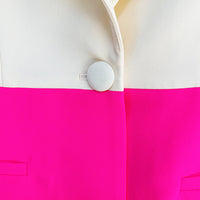 Pastel Business Suit One Button Color Matching Suit Bell-Bottom Pants Suit Two-Piece Suit