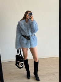 Mid Length Young Fashionable Autumn Winter Warm Faux Fur Coat Women
