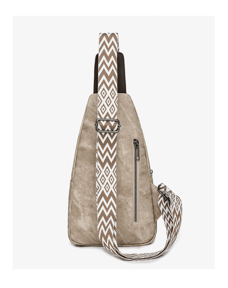 Chest Bag Women Casual Messenger Bag Women Retro Soft Leather Shoulder Bag Backpack