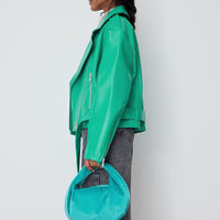 Autumn Winter Leather Coat Women Punk Short Belt Collared Locomotive Jacket Top - Modestly Vogue