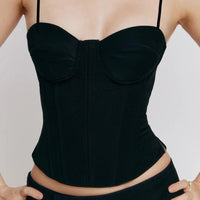 Dark Real Boning Corset Waist Slimming Small Sling Slim Fit Vest - Modestly Vogue