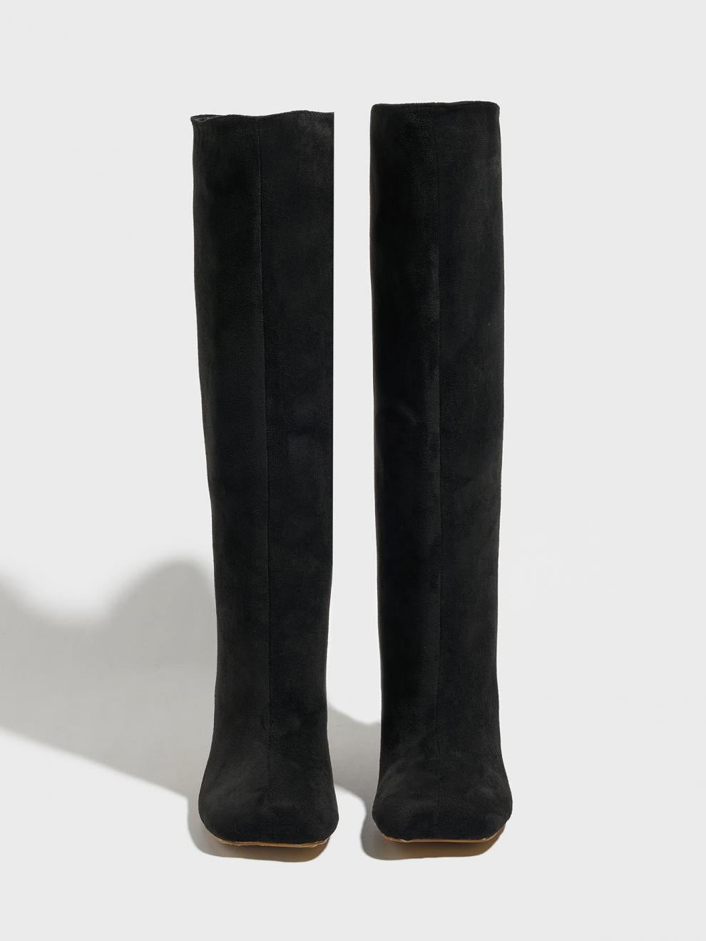 US Size Knee High Suede Wide Calf Knee High Boots