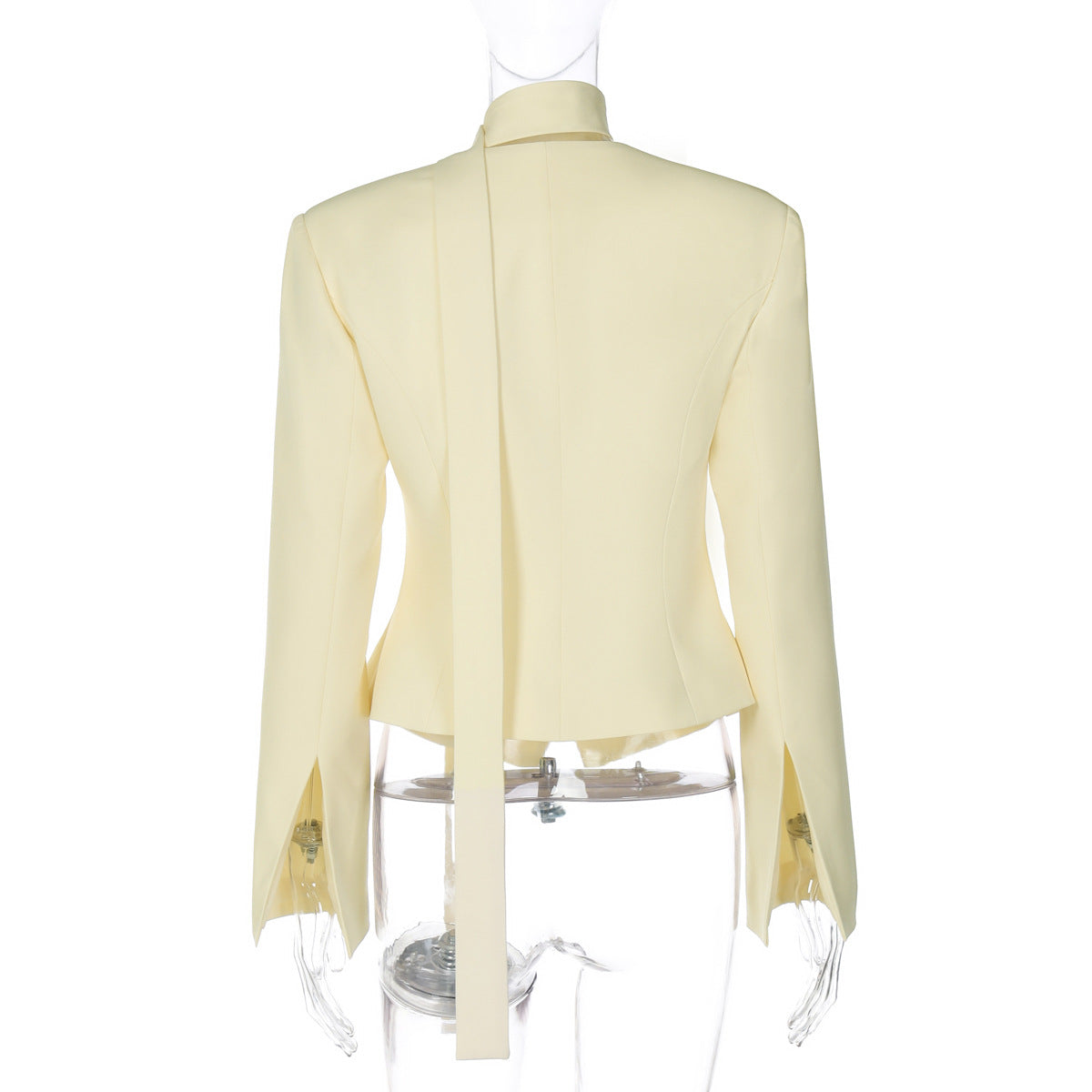 Women Clothing Autumn Elegant Cardigan Button Small Blazers Slim Solid Color Coat