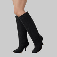 US Size Knee High Suede Wide Calf Knee High Boots