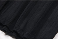 Black Short Sleeve Stitching Denim Simple Elegant Slim Slimming Long Knitted Dress Women