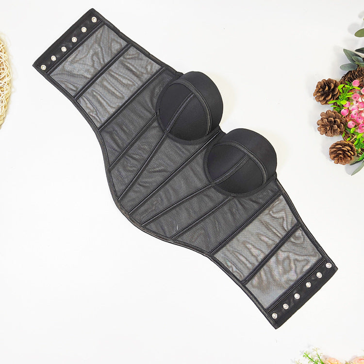 Pastel Corset Boning Corset Corset Mesh Thin Strap Wrapped Chest