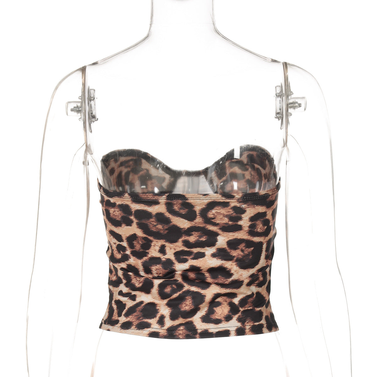 Leopard Print Women Clothing Summer Vest Outdoor Wear Niche Super Short Top