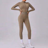 Mesh Stitching on Both Sides Yoga Jumpsuit Tight Elastic Waist Finger Hole Stitching Sports Fitness One Piece - Modestly Vogue