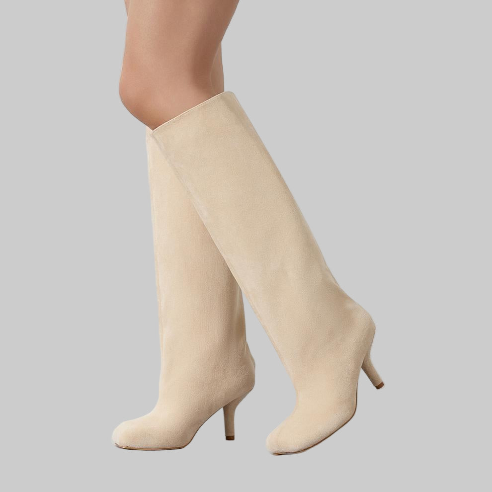 US Size Knee High Suede Wide Calf Knee High Boots