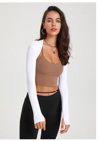 Sports Long Sleeve Yoga Dance Shawl Workout Shrug Top