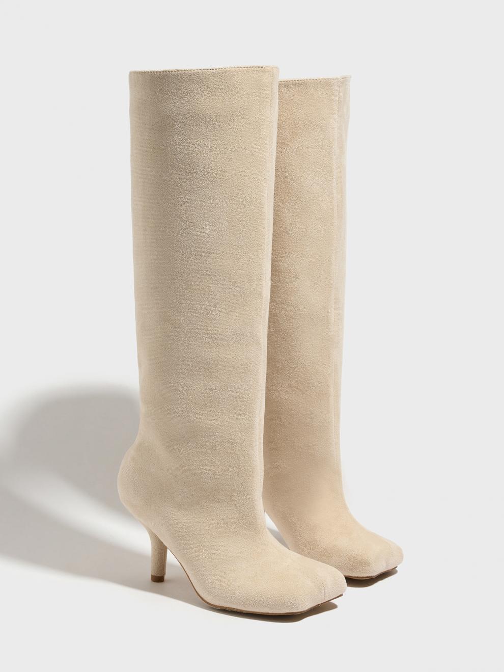 US Size Knee High Suede Wide Calf Knee High Boots