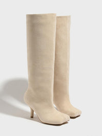 US Size Knee High Suede Wide Calf Knee High Boots