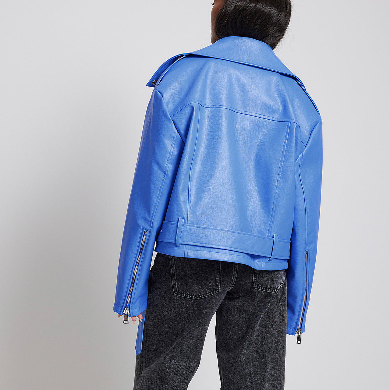 Autumn Winter Leather Coat Women Punk Short Belt Collared Locomotive Jacket Top - Modestly Vogue