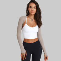 Sports Long Sleeve Yoga Dance Shawl Workout Shrug Top