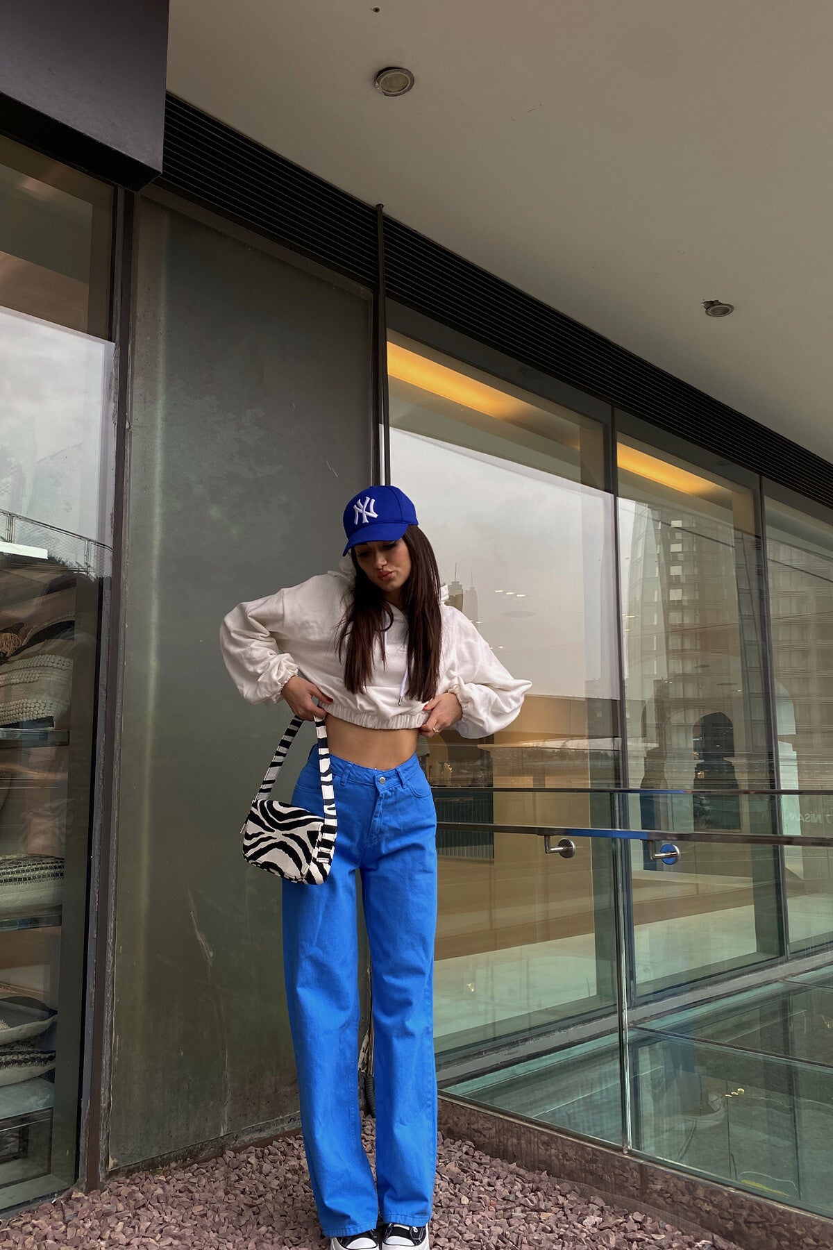 Earthtone Women Multi Color Wide Leg Jeans Street Hipster Solid Color Loose Fitting Denim Trendy