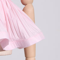 Pastel Collar Ruffled Stitching Design Tight Waist Slimming High Grade Short Sleeve Shirt for Women