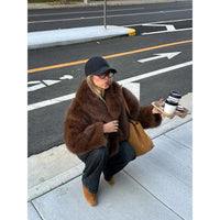 Fox Fur Jacket Women Short Autumn Winter Faux Fur Coat Young All Match Plush Women Clothing