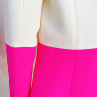 Pastel Business Suit One Button Color Matching Suit Bell-Bottom Pants Suit Two-Piece Suit
