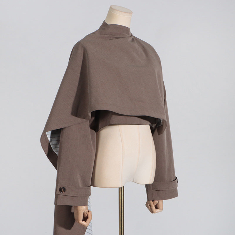 Neutral Personalized Blazer for Women - Summer Long Sleeve Shawl Top