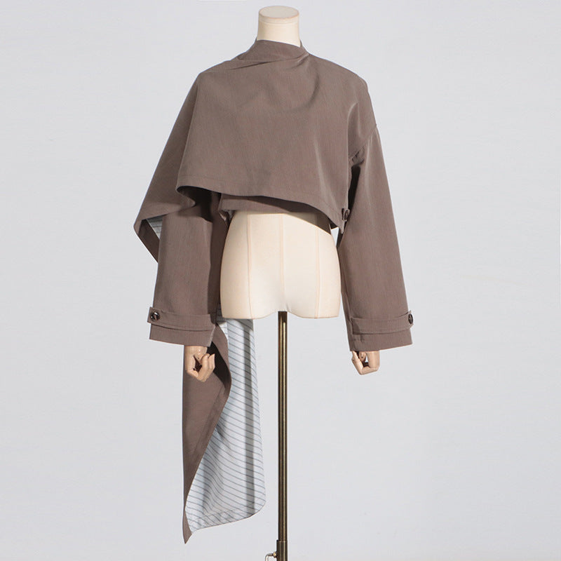 Neutral Personalized Blazer for Women - Summer Long Sleeve Shawl Top